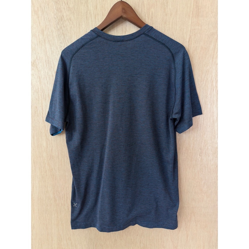 Lululemon Mens Metal Vent Tech Short Sleeve Shirt Blue Red Space Dye Small - Picture 4 of 4